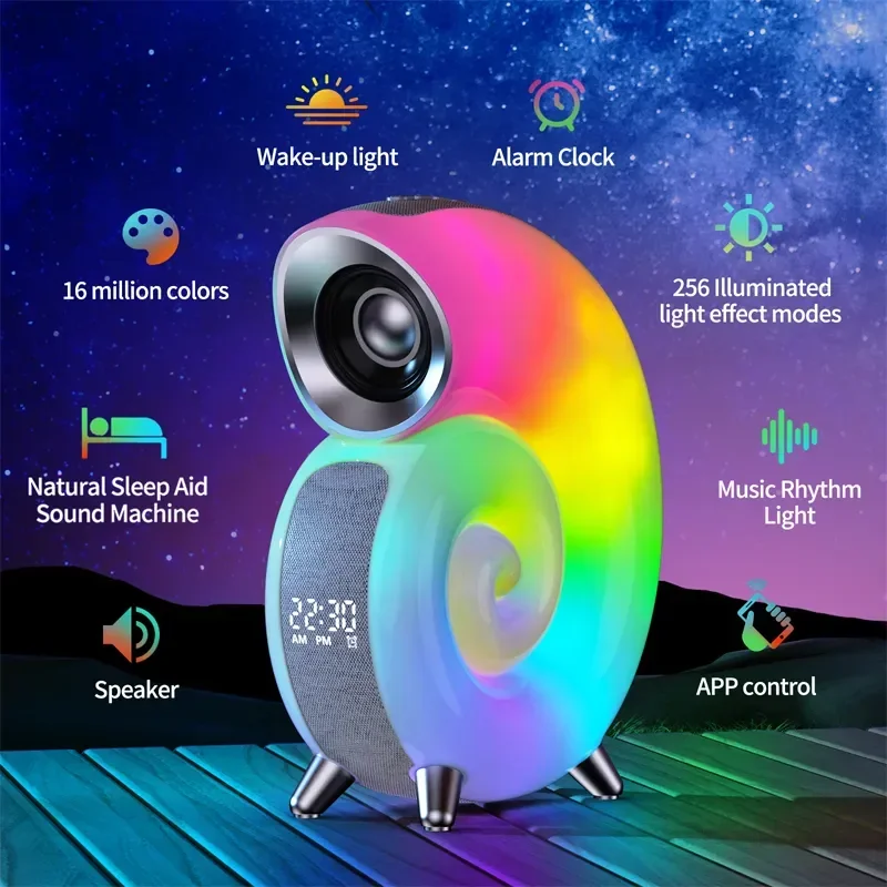 Colorful Sea Shell LED Bluetooth Smart Speaker - Image 5