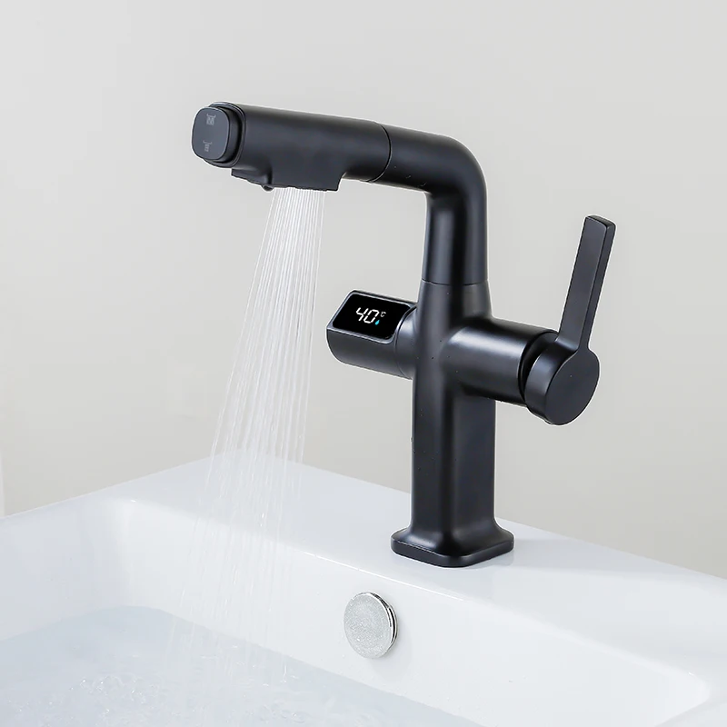 Elegant House Brass Aqua View Bathroom Digital Faucet - Image 0