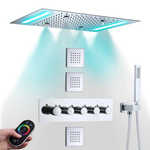 Waterfall Thermostatic Massaging Rain Shower System Set