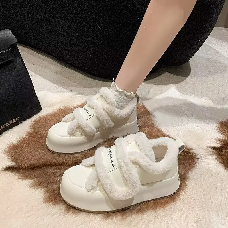 Plush-Lined Elevated Chunky Platform Shoes - Image 5