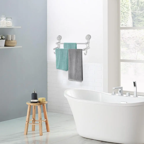 Double Rod Strong Suction Power Towel Rack - Image 0