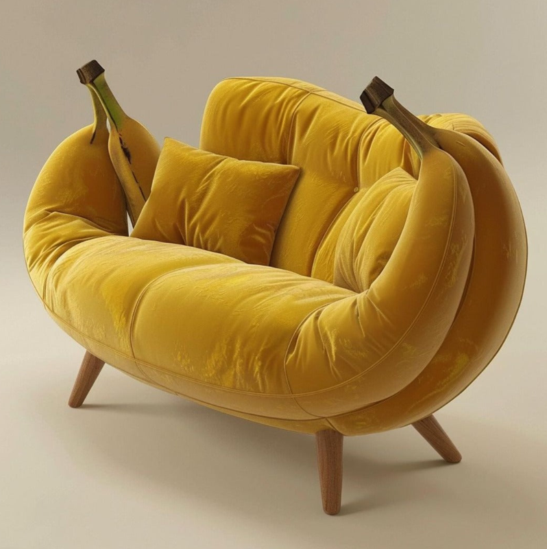 Yellow Banana Inspired Modern Simple Sofa - Image 2