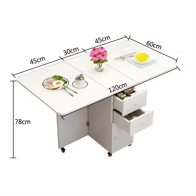 Multifunctional Home Office Extendable Drawers Rolling Storage Cart - Image 2