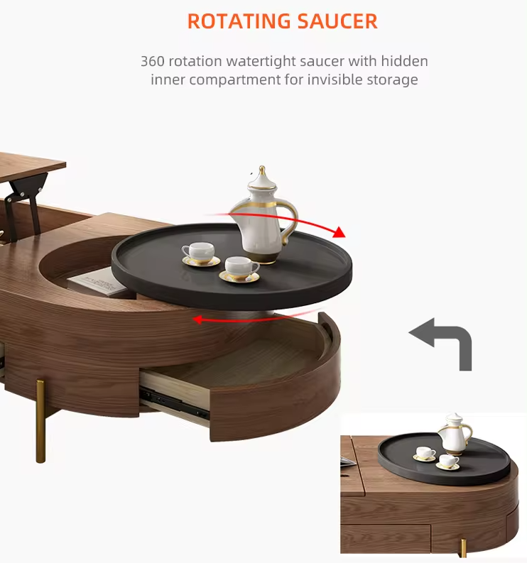 American Style Wooden Nordic Space Saving Coffee Table - Image 6