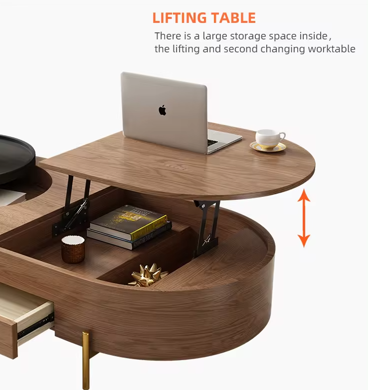 American Style Wooden Nordic Space Saving Coffee Table - Image 7