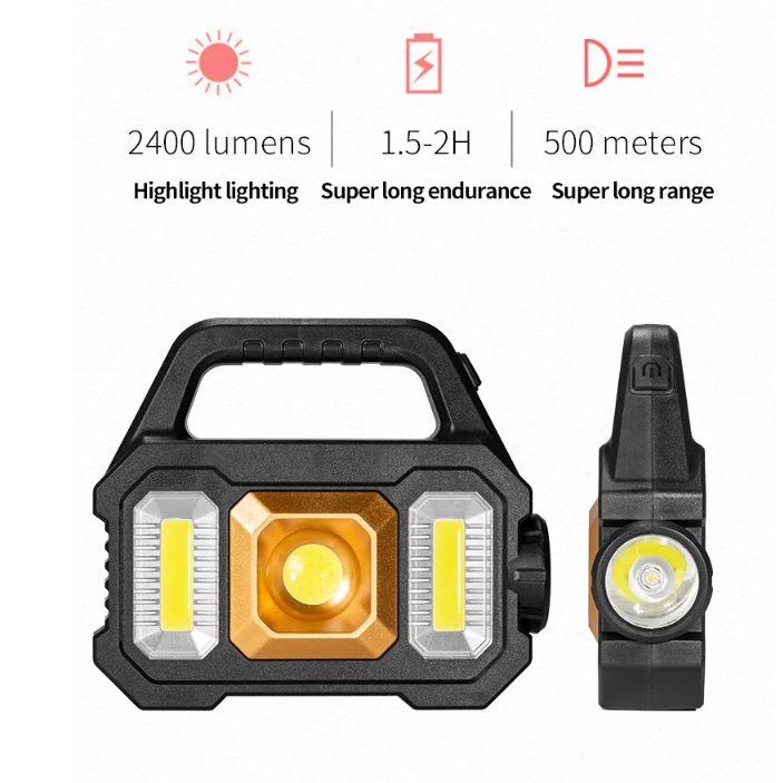 Solar Rechargeable Zoomable Camping Flashlight - Image 1