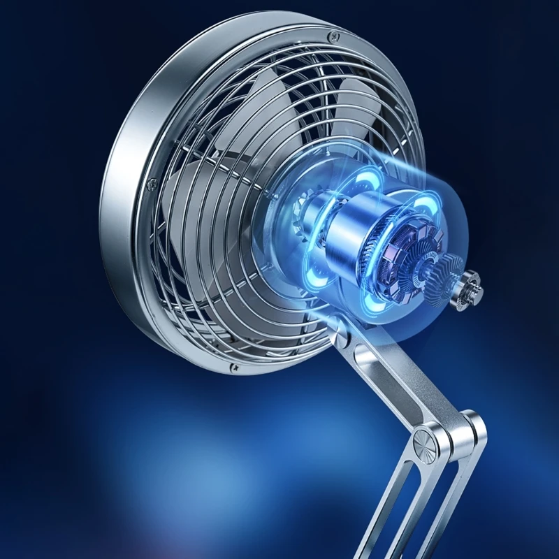 Height-Adjustable Stand Compact Turbo Mini Desk Fan - Image 7