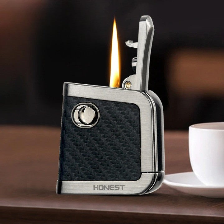 Retro Thin One Click Pop Up Windproof Kerosene Lighter - Image 0