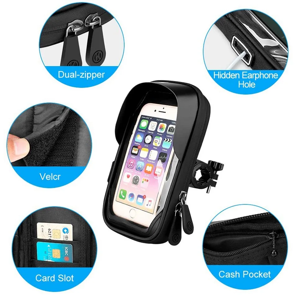 Motorcycle HandlebarWaterproof Universal Phone Holder