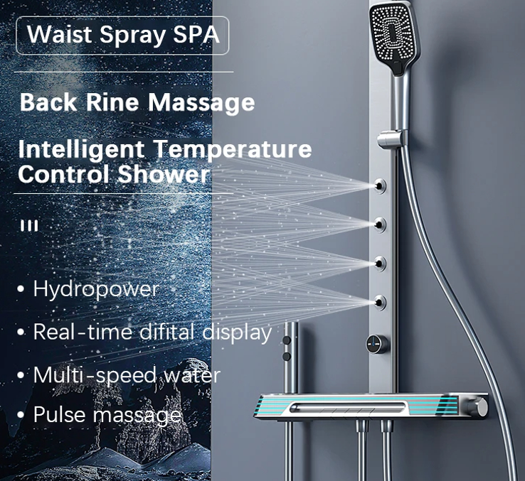 Piano Smart Digital Massage Spray Shower System Set