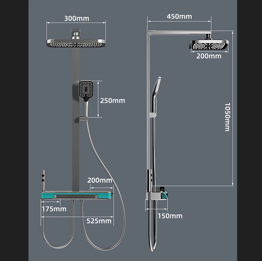 Piano Smart Digital Massage Spray Shower System Set - Image 7