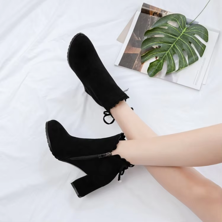 Ruffles Ankle Fall Women Boots - Image 0