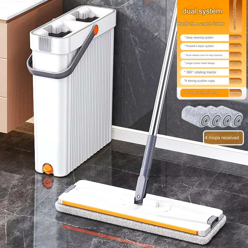 Household Ultra Thin Self-Wringing Magic Mop - Image 1