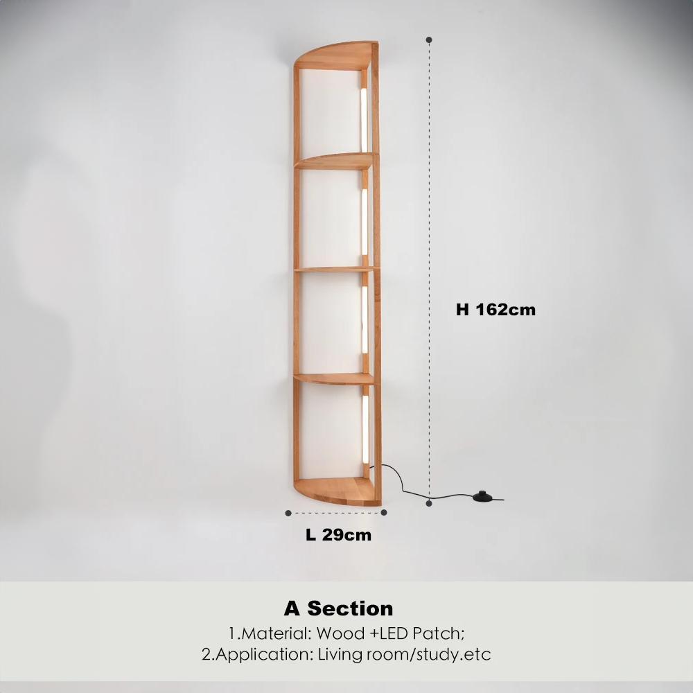 Elegant Wooden LED Light Nordic Shelf