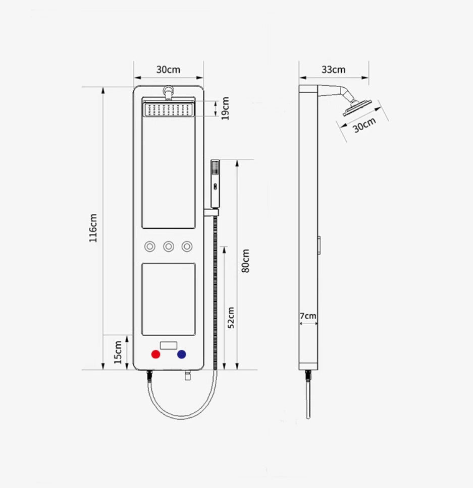 Smart Digital Display Elegant Rainfall Shower Set - Image 9