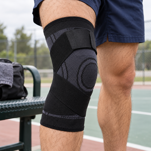 Cross-strap sleeve in use