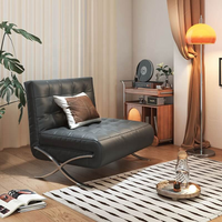 Italian Design Foldable Leather Convertible Sofa Bed - Image 2