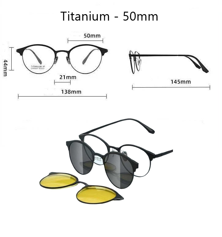 Pure Titanium Magnetic Clip-On Glasses