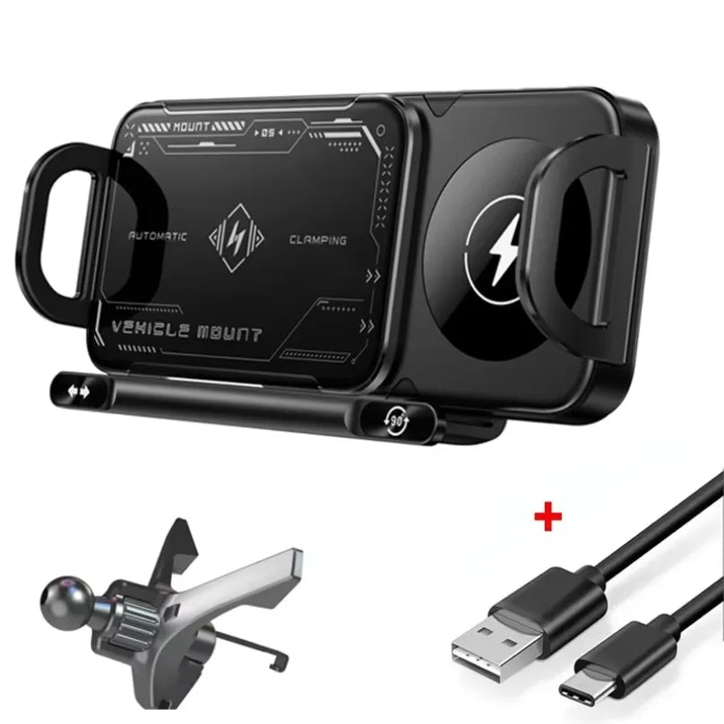 Touch & Rotate Automatic Universal Car Wireless Charge Phone Holder - Image 6