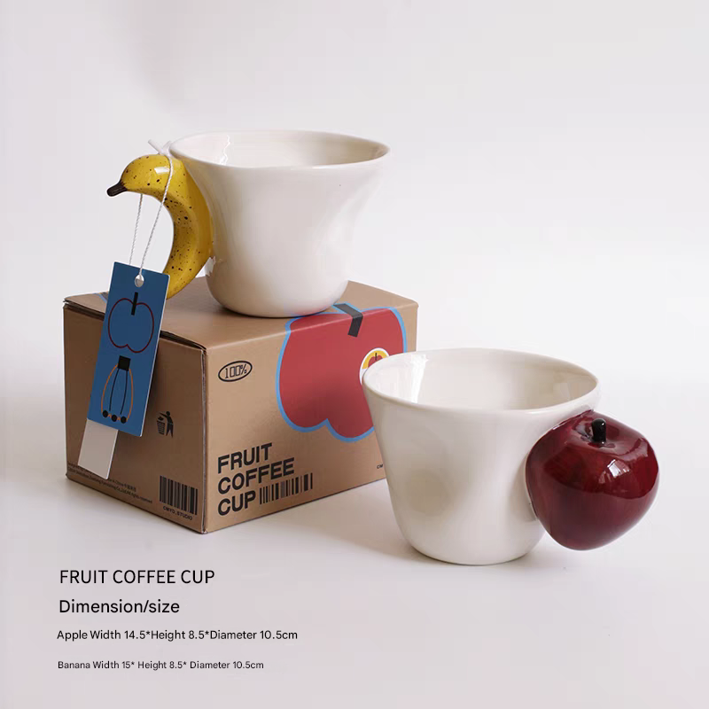 Banana Apple Creative 3D Handle Coffee Mug