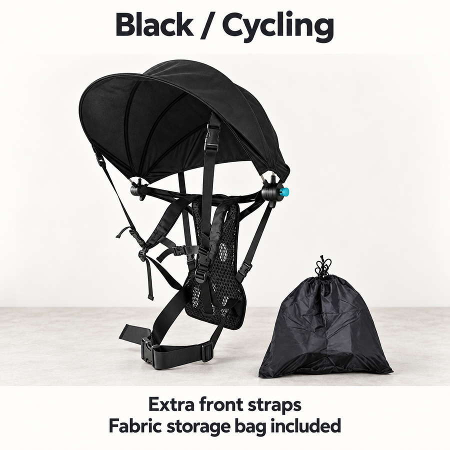 Trailshade Black / Cycling: Extra front straps; Fabric storage bag included