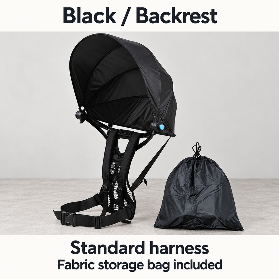 Trailshade Black / Backrest: Standard harness; Fabric storage bag included