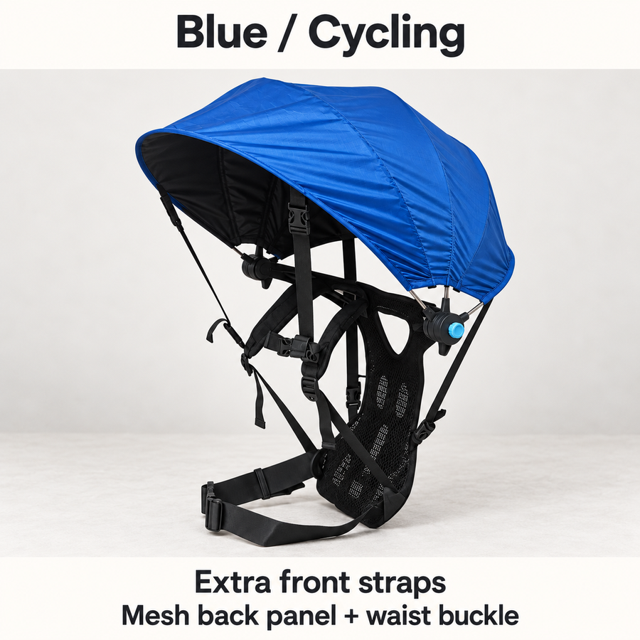 Trailshade Blue / Cycling: Extra front straps; Mesh back panel + waist buckle