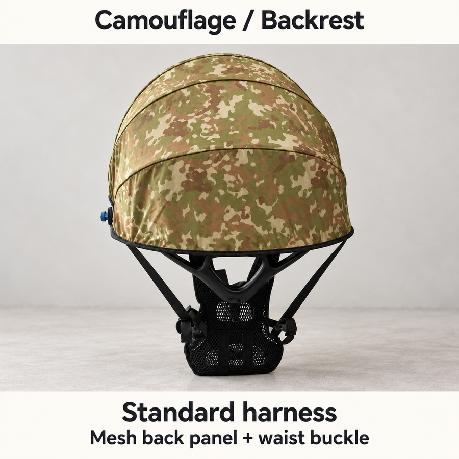 Trailshade Camouflage / Backrest: Standard harness; Mesh back panel + waist buckle