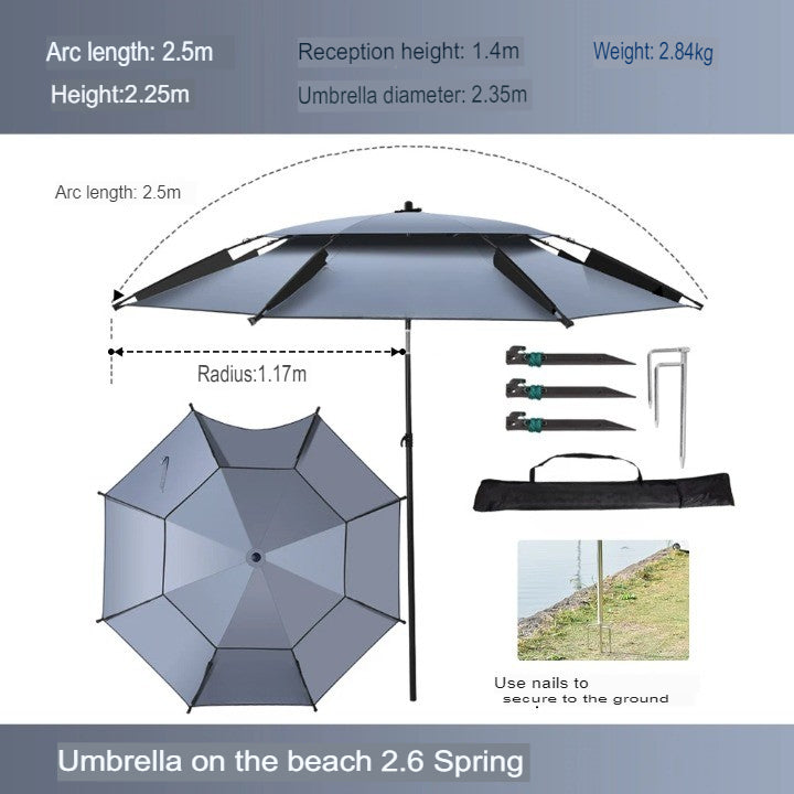 Outdoor Shade Double-Layer Fishing Umbrella