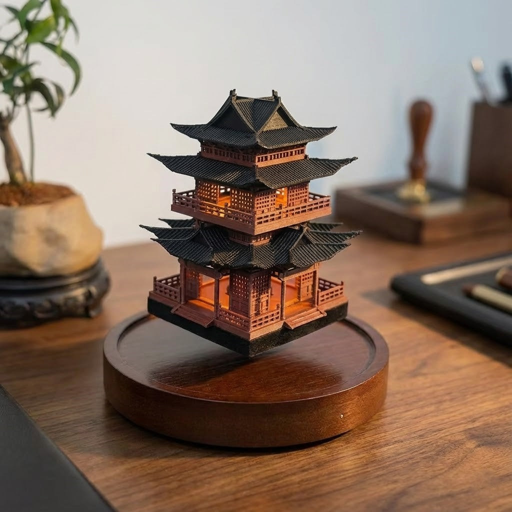 Levitating Pagoda Architectural Desk Decor - Image 3