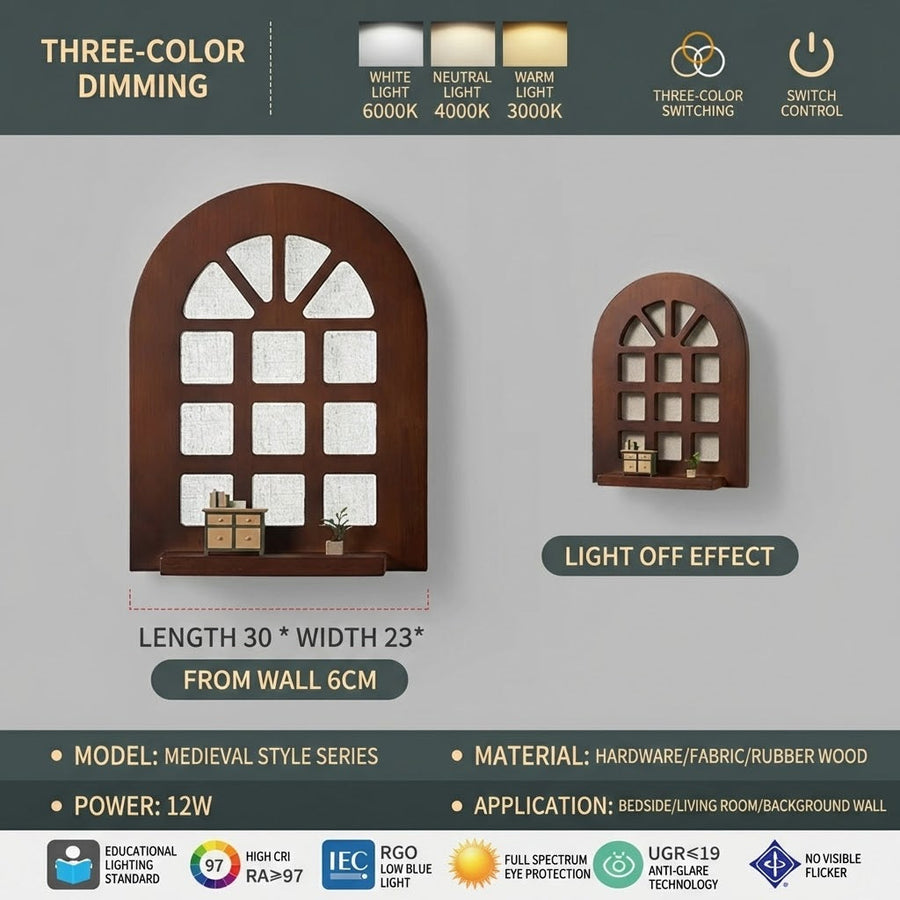 Japanese Style Arched Window Wall Lamp - Image 4