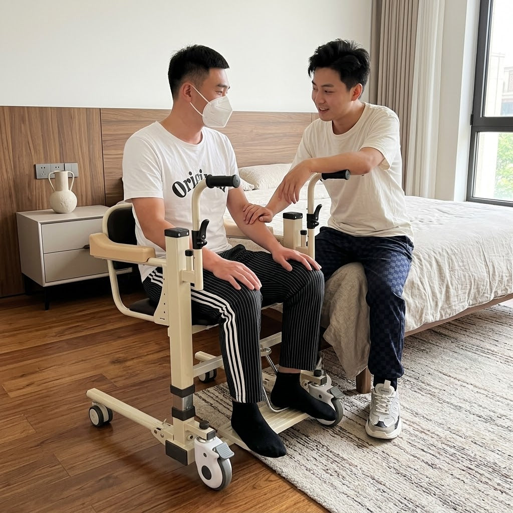 Senior Care Easy Patient Lift Transfer Wheelchair - Image 3