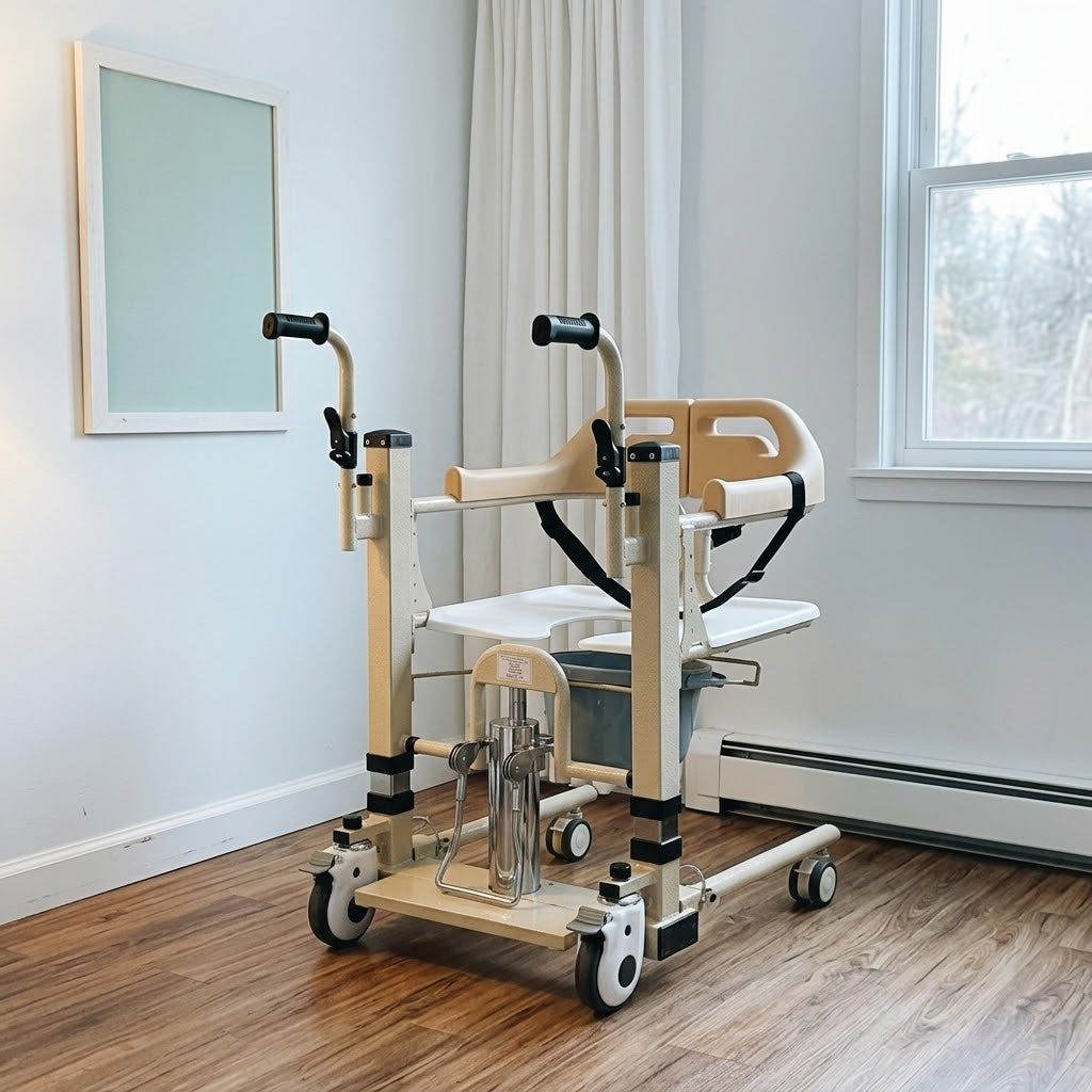 Senior Care Easy Patient Lift Transfer Wheelchair - Image 7