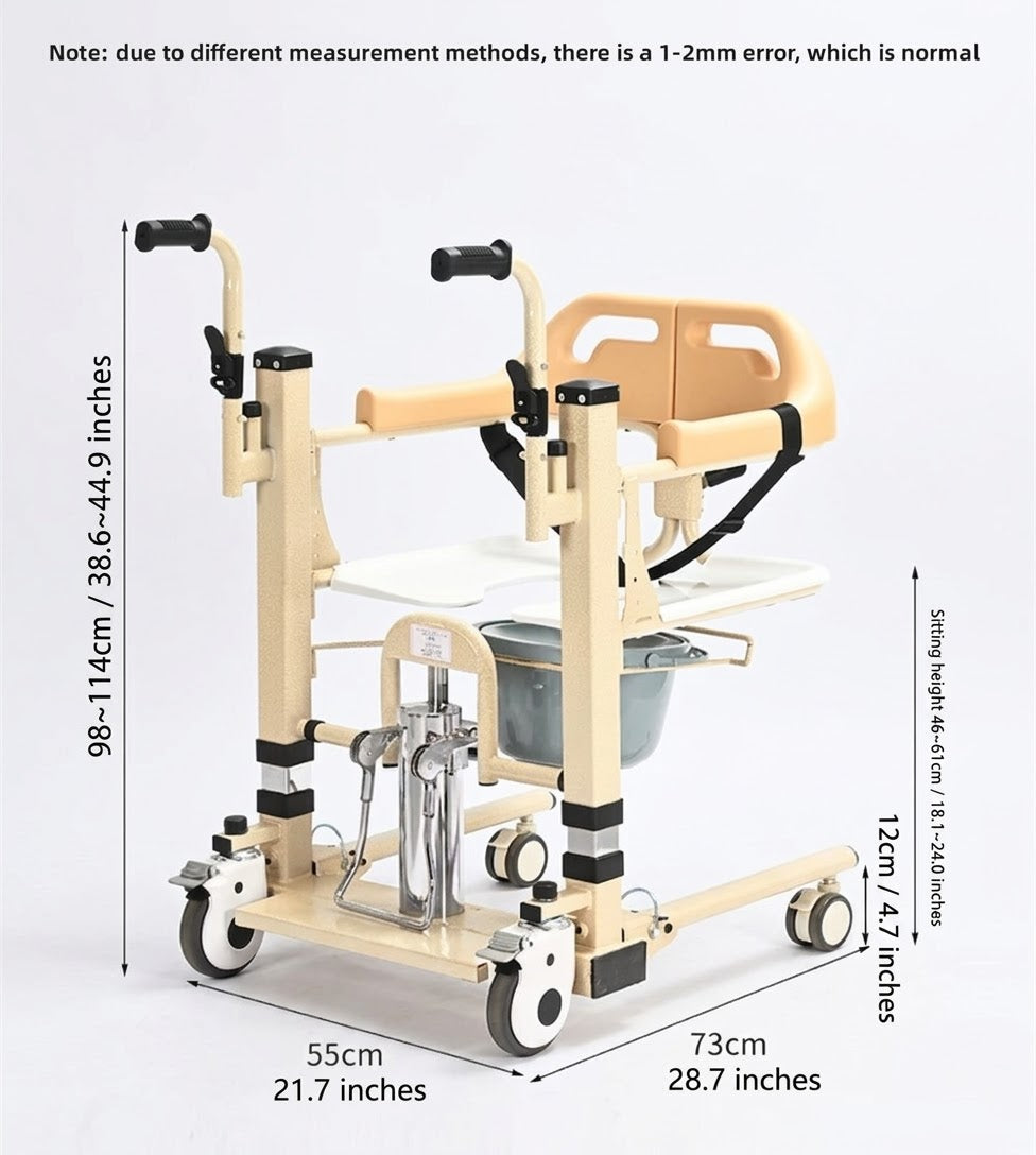 Senior Care Easy Patient Lift Transfer Wheelchair - Image 8