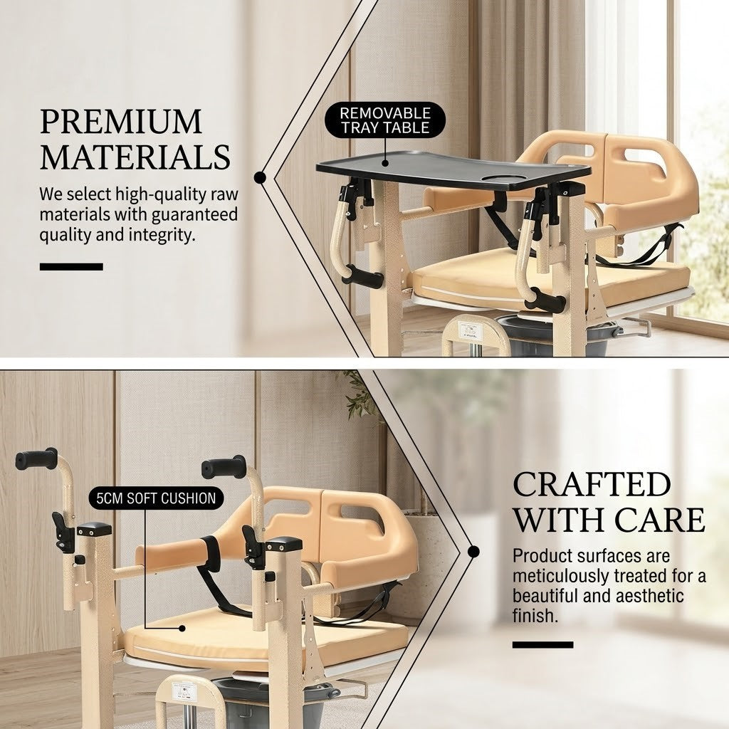 Senior Care Easy Patient Lift Transfer Wheelchair - Image 5