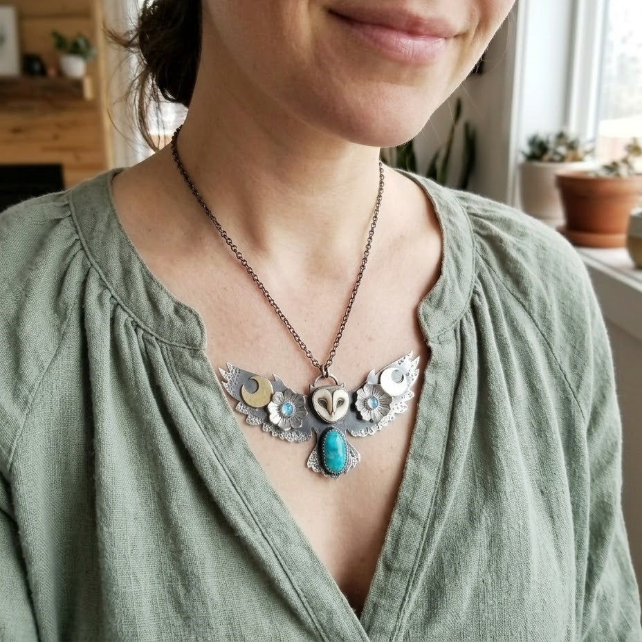 Quiet Watcher Owl Charm Necklace - Image 0