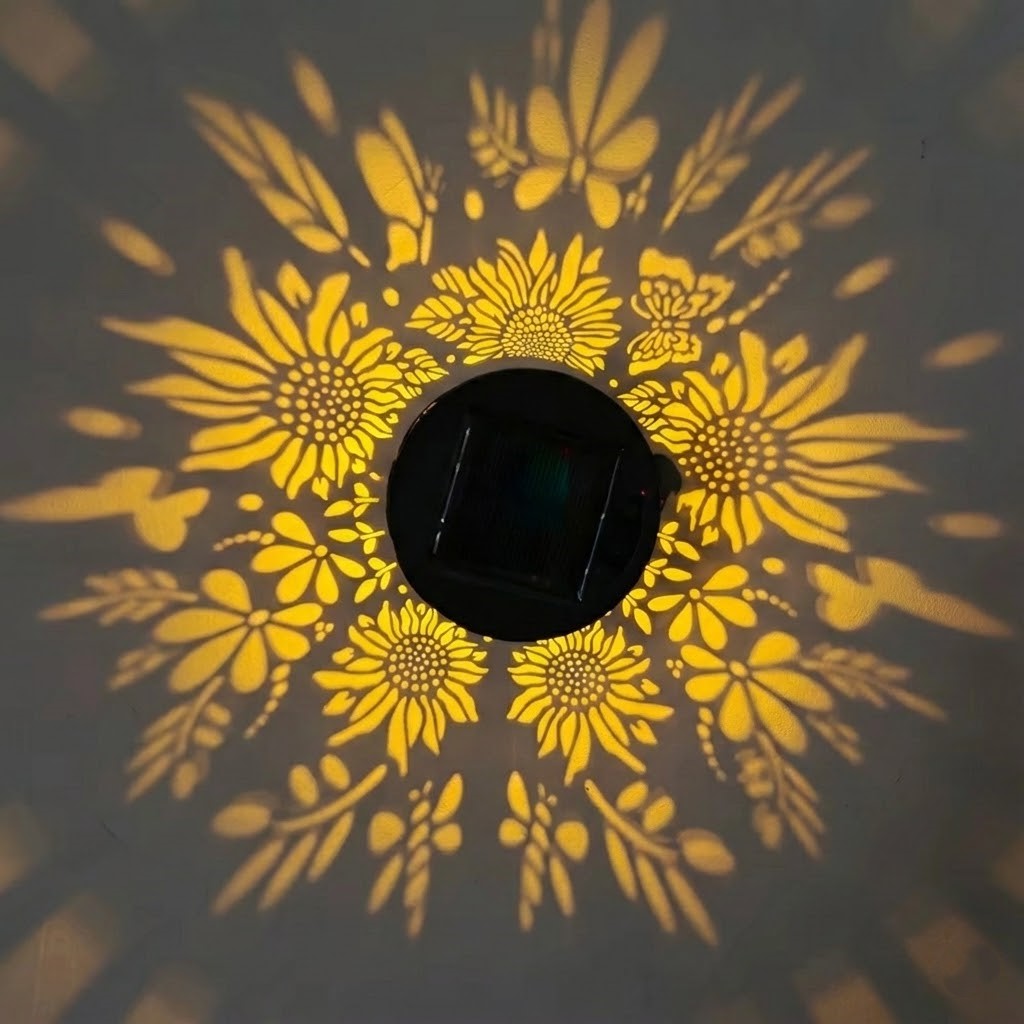 Geometric Pattern Decorative Solar Garden Wall Light - Image 8