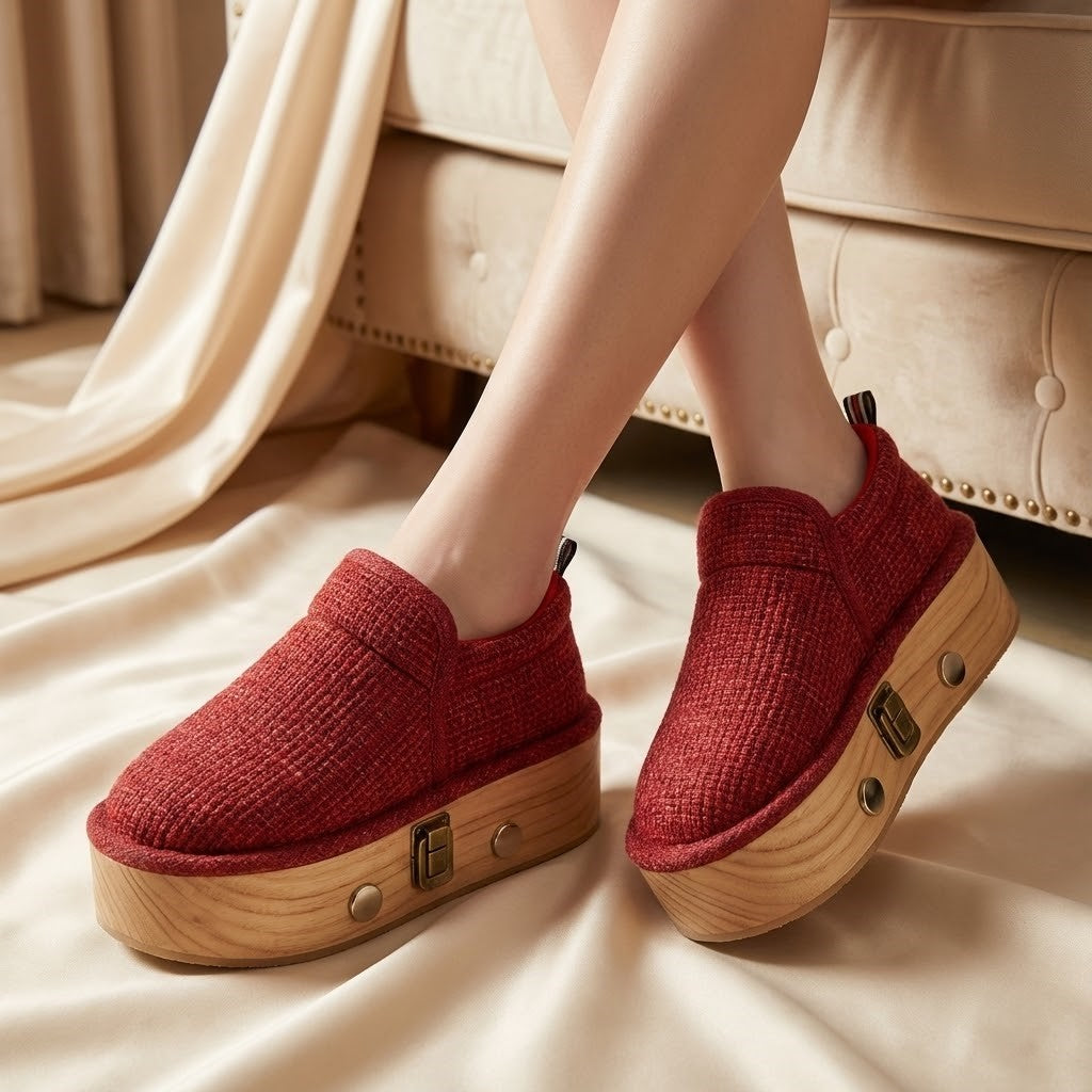 Natural Wood Herbal Heat Circulation Therapy Boots - Image 0