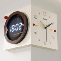 Corner-Split Dual Display Minimal Wall Clock - Image 0