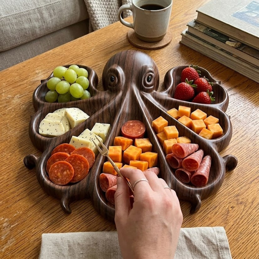 Octopus Shape Wooden Serving Board - Image 2