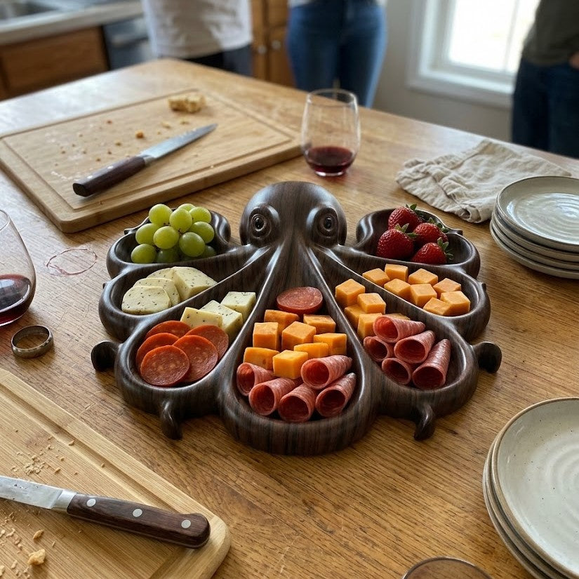 Octopus Shape Wooden Serving Board - Image 3