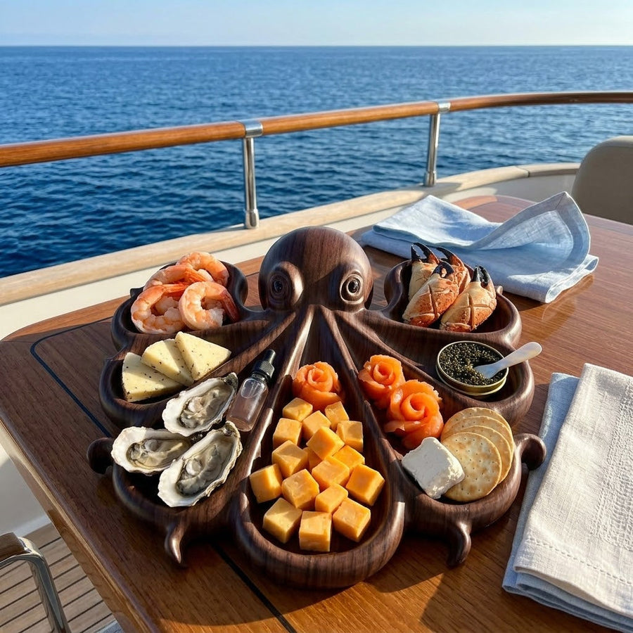 Octopus Shape Wooden Serving Board - Image 0