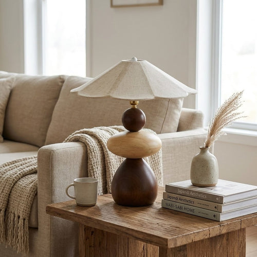 Zen Style Wooden Table Lamp - Image 0