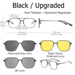 Pure Titanium Magnetic Clip-On Glasses