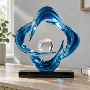 Blue sculpture hero