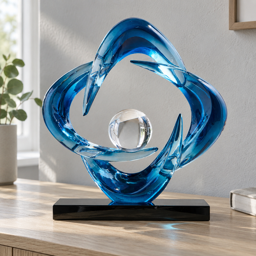 Blue sculpture hero