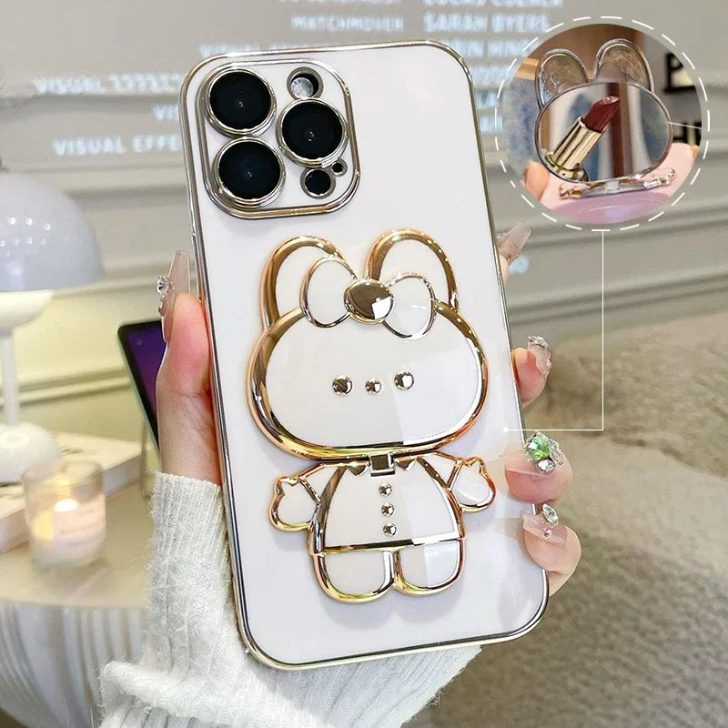 3D BunnyKorean Style Mirror iPhone Case