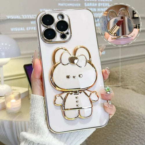 3D Bunny  Korean Style Mirror iPhone Case - Image 0