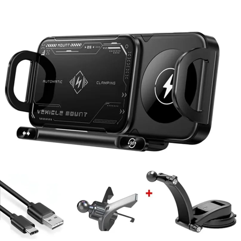 Touch & Rotate Automatic Universal Car Wireless Charge Phone Holder - Image 5