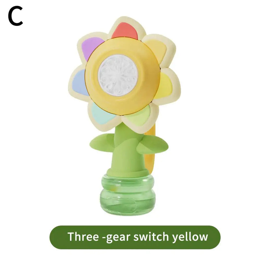 Electric Sunflower-Shaped Portable Kids Fun Bubble Maker Toy - Image 15